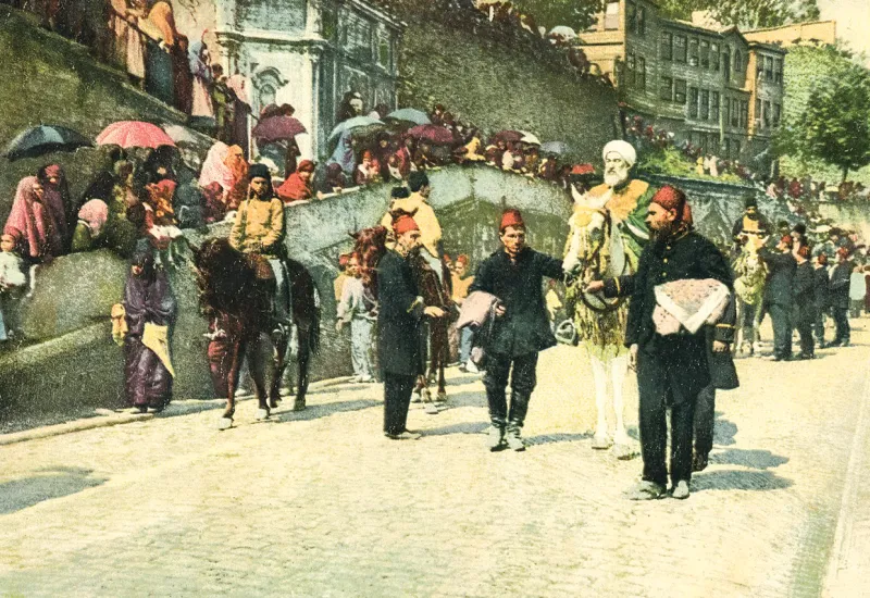 BİR SURRE ALAYI TASVİRİ BİR SURRE ALAYI TASVİRİ (FOTOĞRAF: İBB ATATÜRK KİTAPLIĞI)
