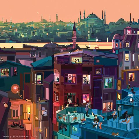 Rovero’nun İstanbul’u Rovero’nun İstanbul’u (Çizim: pierpaolorovero.com)