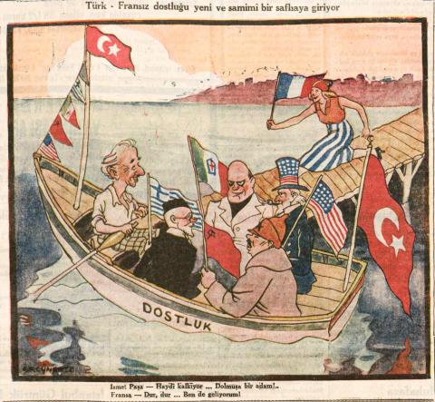 24 Ekim 1932 tarihli Cumhuriyet gazetesinde yer alan "Dolmuş" karikatürü