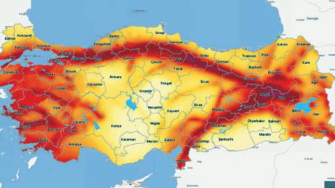 Türkiye deprem tehlike haritasının genel görünümü