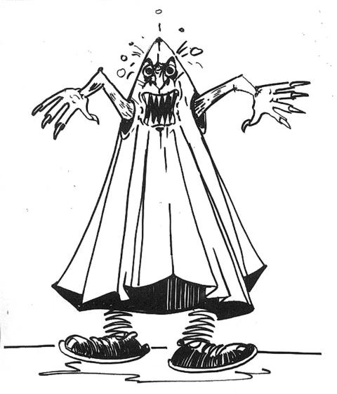 ALT SINIFLARIN HARÇLIKLARINA GÖZ DİKEN VE ONLARI KORKUTMAK İÇİN YASTIKLARININ ALTINA KORKUNÇ NOTLAR BIRAKAN “KARA BELA” LAKAPLI ÖĞRENCİYİ TASVİR EDEN ÇİZİM